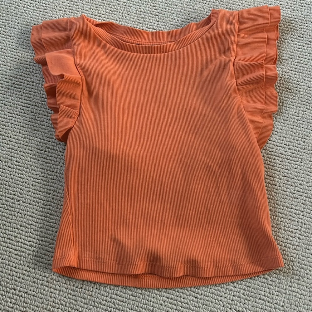 🌿Zara women’s ribbed top, orange, size S🌿